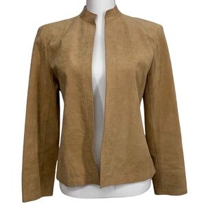 ULTRASUEDE / Faux Leather Tan Jacket / Size 8